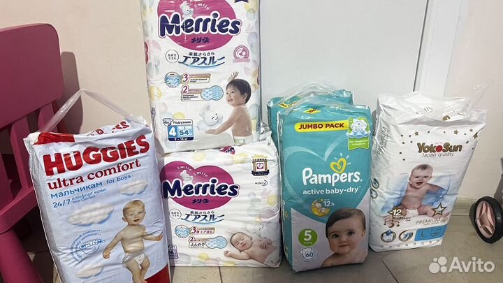 Подгузники huggies pampers merries