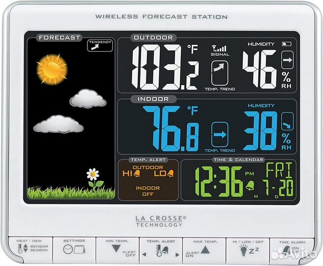 Новая USA La Crosse Technology 308-1412S Color LCD