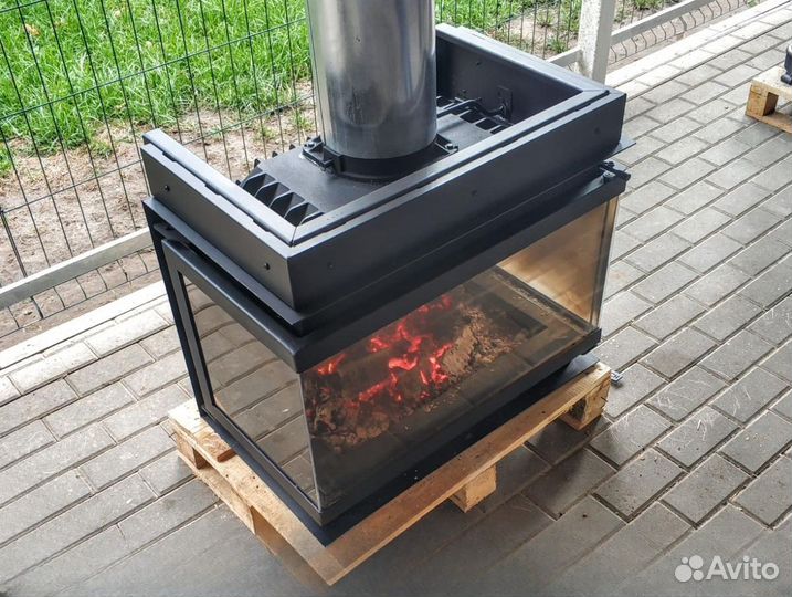 Каминная топка 3 стекла