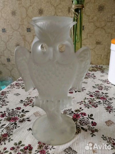 Подсвечник Сова, стекло матовое