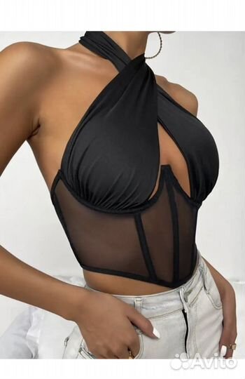 Кроп топ корсет