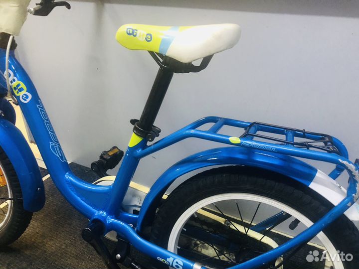 Велосипед детский б/у 16 дюймов scool nixe синий