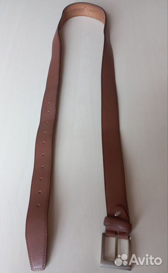 Мужской кожаный ремень коричневый