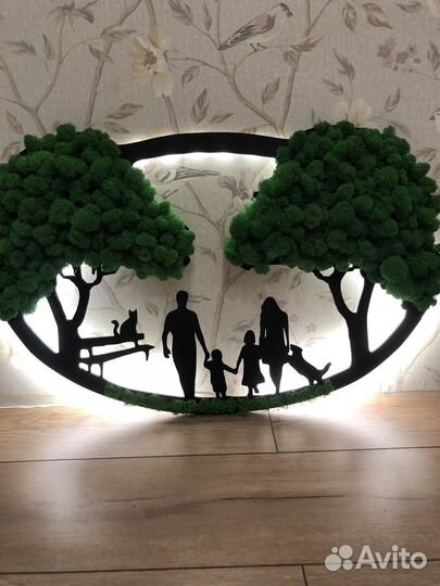 Панно, картина с мхом