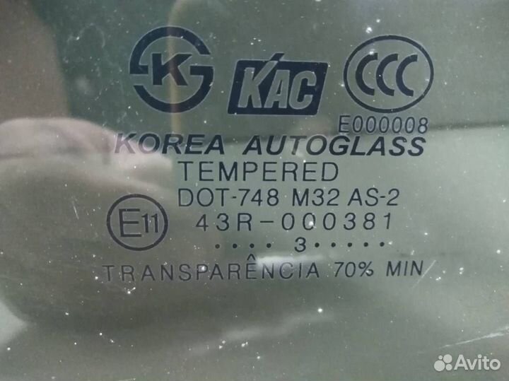 Стекло двери задней левой форточка Hyundai Santa F