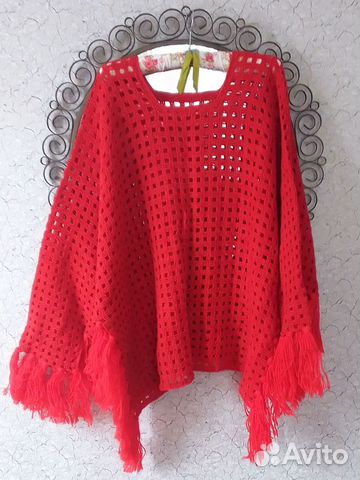 Пончо женское ручной вязки