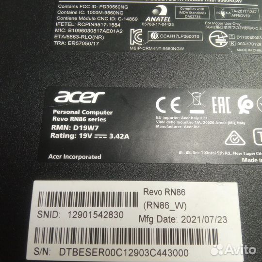 Acer Nettop Revo RN86 i5-8400T/16Gb/256Gb