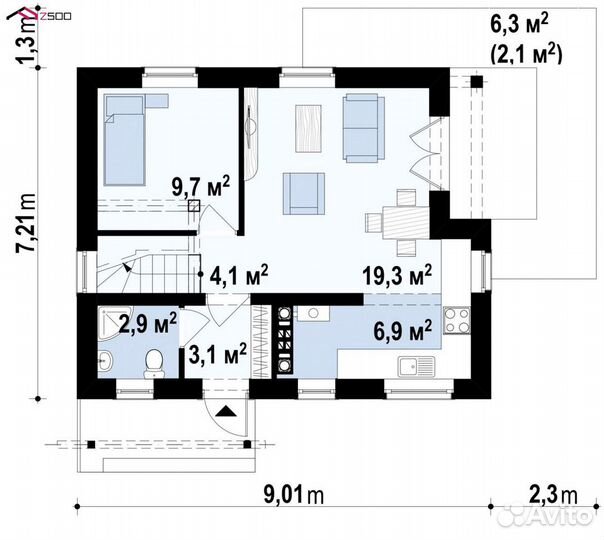 Готовый проект дома двухэтажного Z71