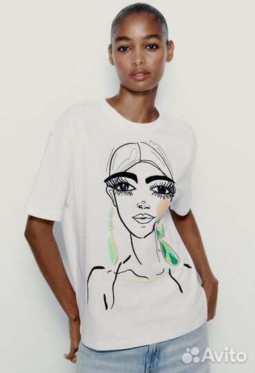 Белая футболка Zara (S)