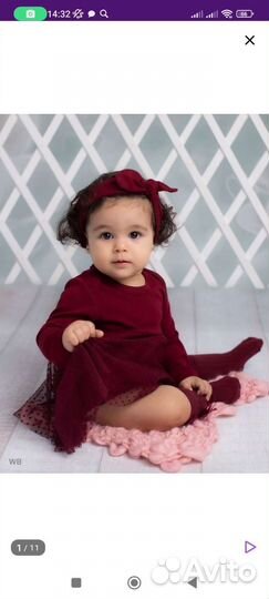 Платье боди для девочки 68