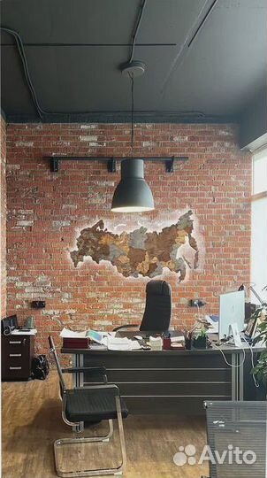 Карта России на стену из дерева