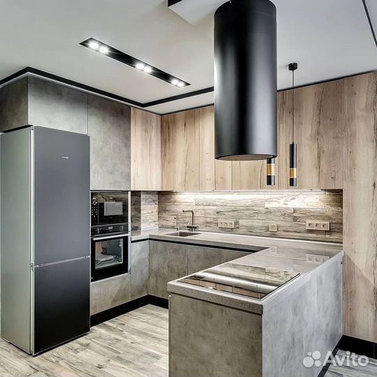 Угловая кухня с мдф фасадами