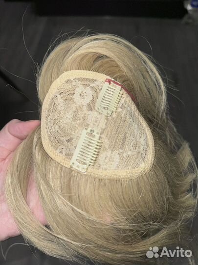 Парик накладка из натуральных волос челка