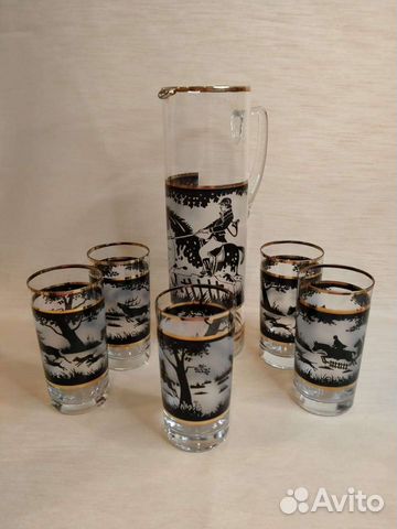 Кувшин со стаканами Охота Богемия