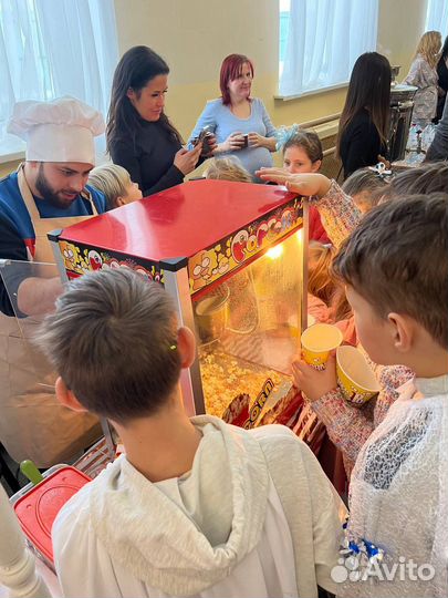 Сладкая вата, попкорн, напитки, сахарная вата