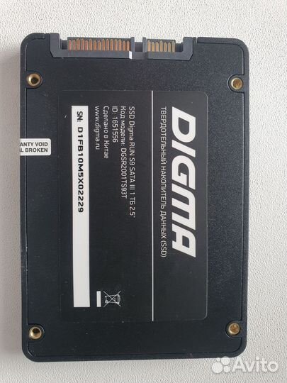 Продам ssd SATA 1 tb Digma