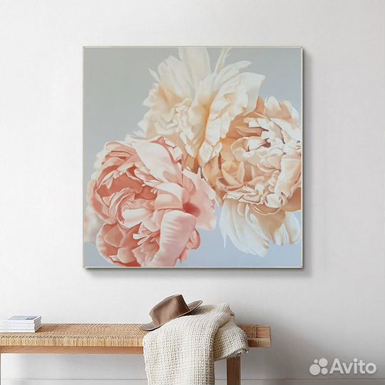 Букет нежных цветов. Картина маслом на холсте