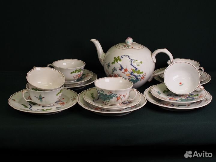 Антикварный фарфоровый чайный сервиз. Meissen