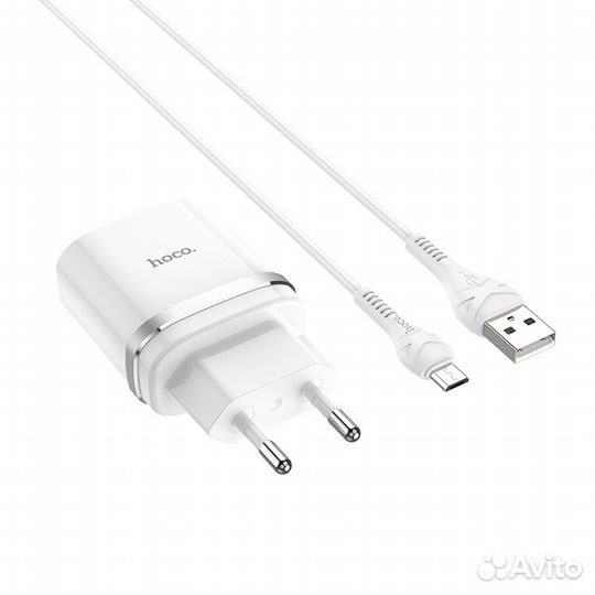 Быстрая Зарядка “Hoco C12Q” + micro USB, 18 Ватт