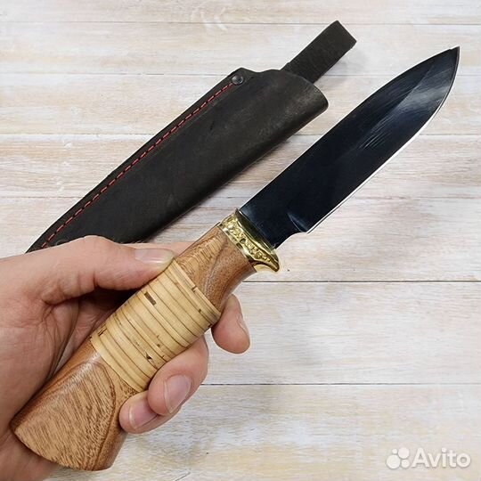 Нож Охота ст.95х18 (орех/береста) (Русский Нож)