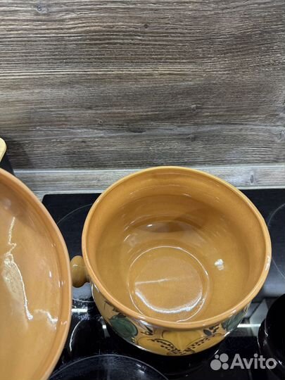 Глиняный горшок для запекания 2 шт