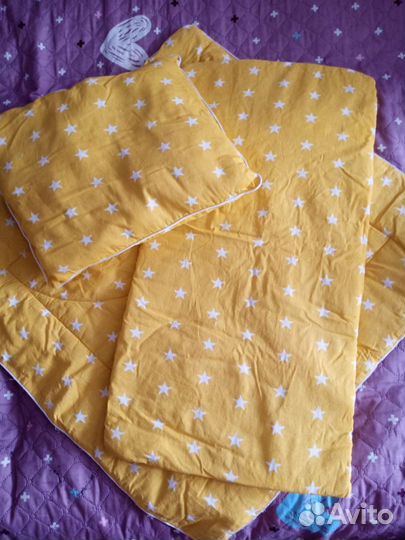 Комплект в коляску подушка матрас одеяло