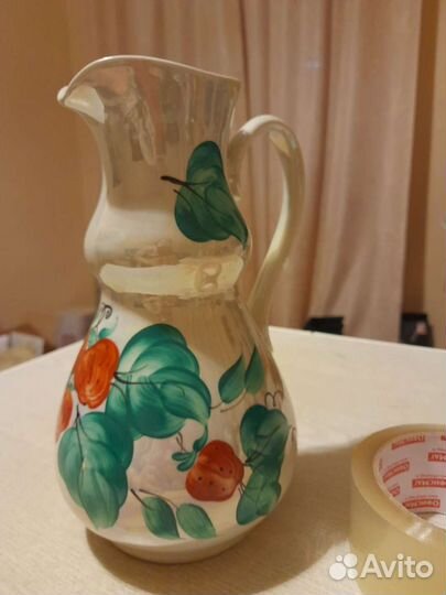 Кувшин керамика ссср,ручная роспись