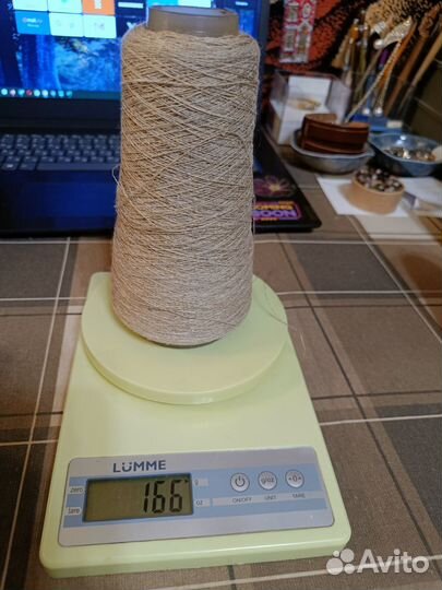 Лот из 3 шт, лён 100, пряжа бобина