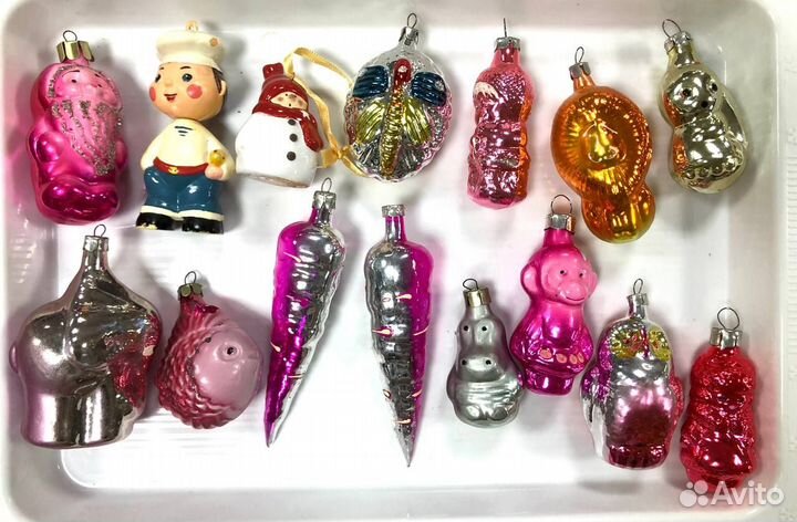 Елочные игрушки советские. Стекло