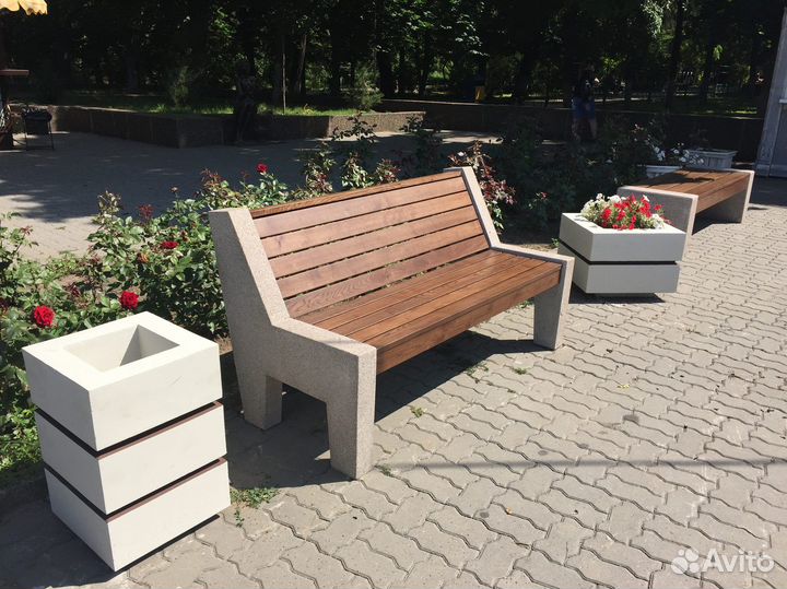 Бетонные вазоны / ограничители / урны / скамейки