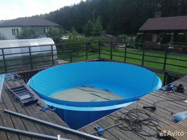 Круглый бассейн 5.5м из полипропилена 8мм