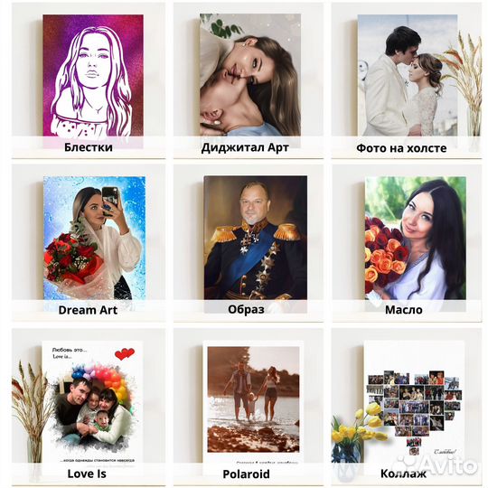 Портрет на холсте по фото, картина на холсте