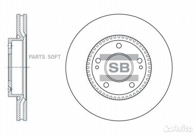 Sangsin brake SD1056 Торм.диск пер.вент. 5 отв