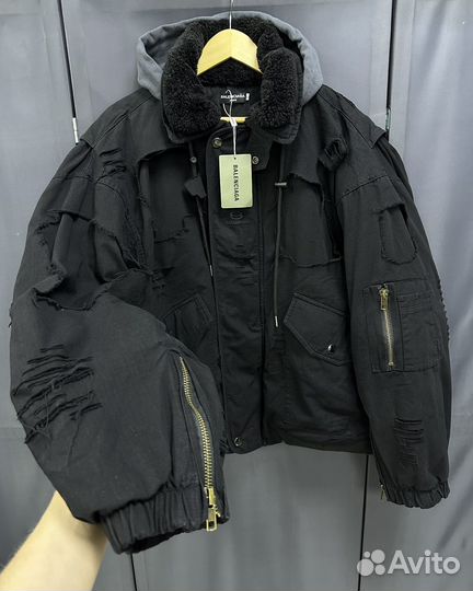 Бомбер balenciaga type distressed oversize