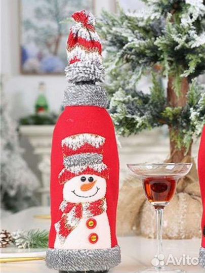 Новогоднее украшение для декора бутылки