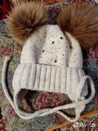 Детская шапка для девочки на 4-5 лет