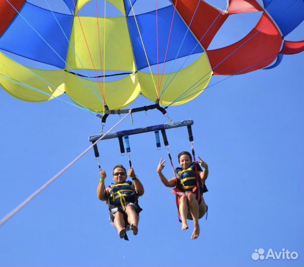 Полёт на парашюте над морем Адлер