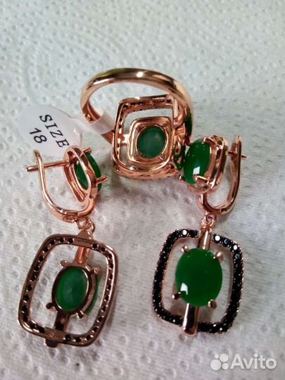 Комплект кольцо и серьги