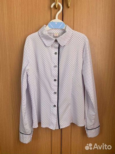 Блузка белая для девочки 140