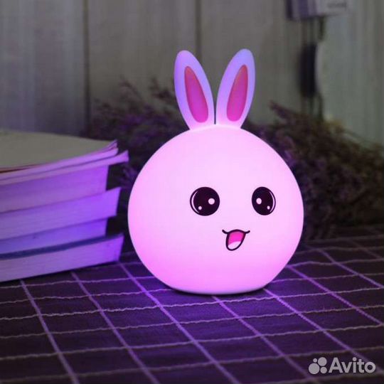 Мягкий силиконовый ночник зайчик