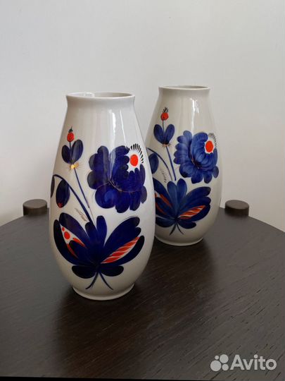 Вазы Полоне З.Х.К., кобальт, позолота, 1970е