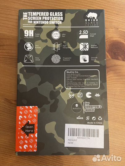 Защитное стекло Skull & Co для nintendo switch