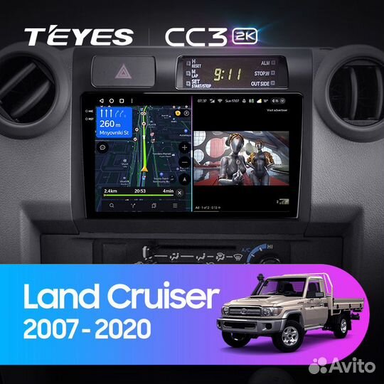 Магнитола Teyes CC3 2K 6/128 Toyota Land Cruiser70