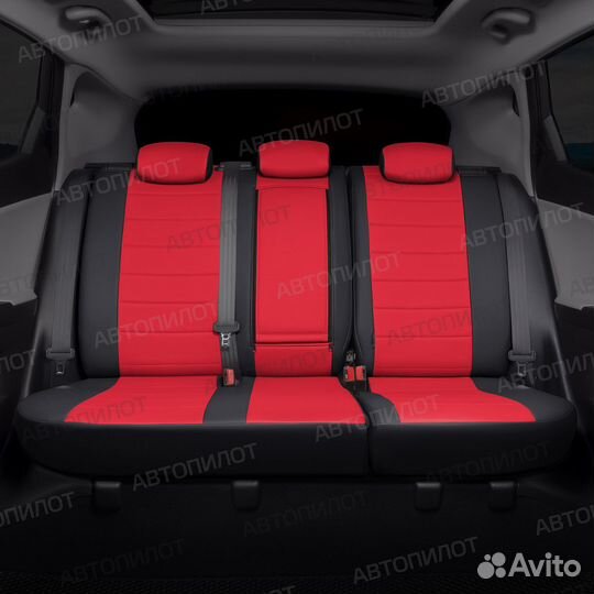 Chevrolet Lacetti Чехлы экокожа черный + красный