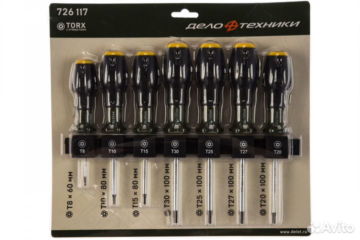 Набор отверток torx с отверстием 7 штук Дело Техни