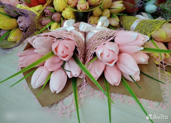 Тюльпаны из мыла к 8 марта