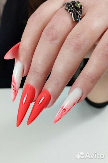 Маникюр гель лак Наращивание ногтей