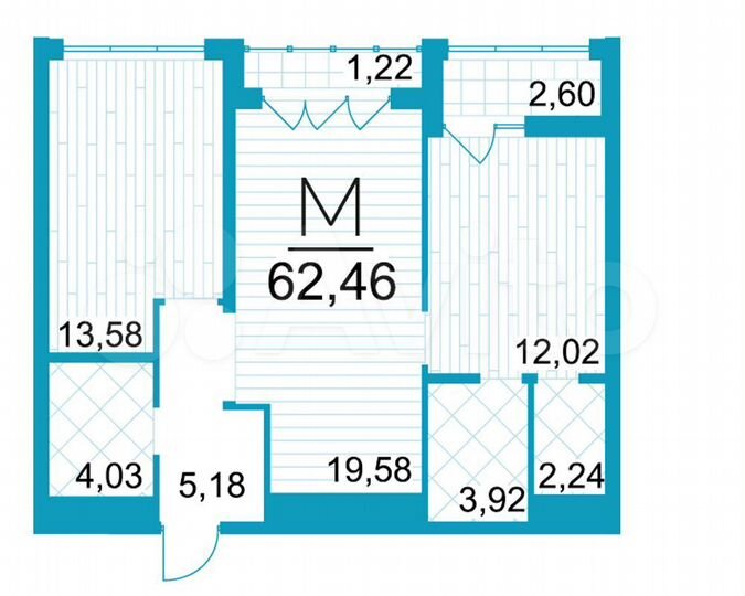 2-к. квартира, 62,5 м², 16/25 эт.