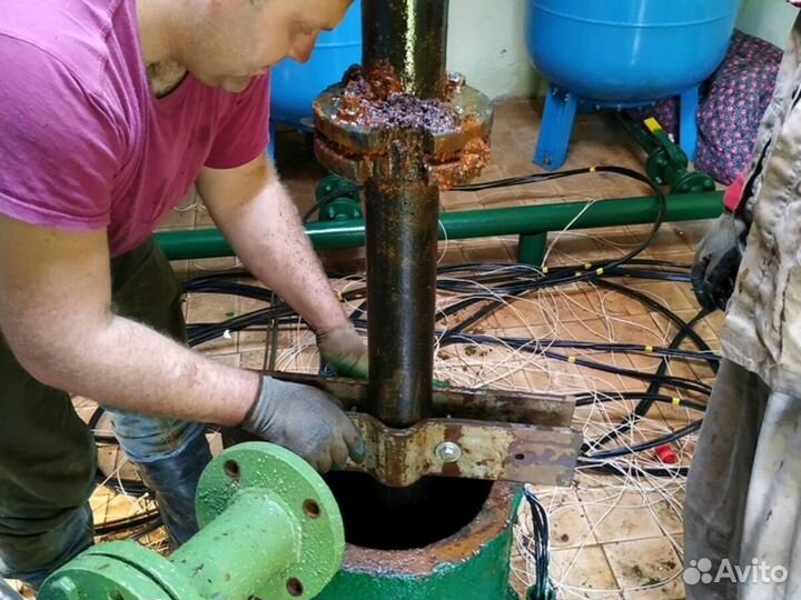 Чистка/промывка скважин ремонт, достаем насосы