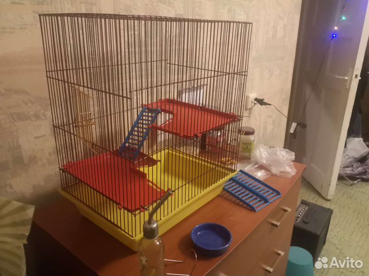 Клетка для крыс 20х30х40 + поилка + миска